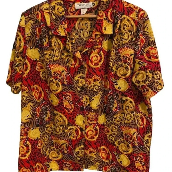 Truffles By YB Vintage 80s Button Down Top Blouse - Picture 6 of 6